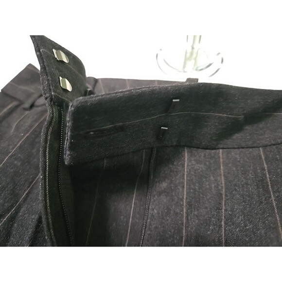 New York & Company Pink On Black Pin Striped Dress Slacks Size 22W Wide Leg Pant - Picture 4 of 13